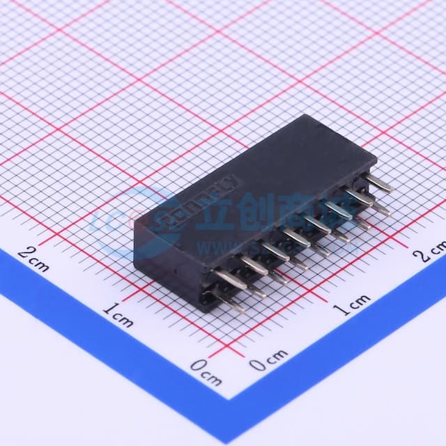 黑色 间距:2.54mm 2x8P 直插【排母】实物图