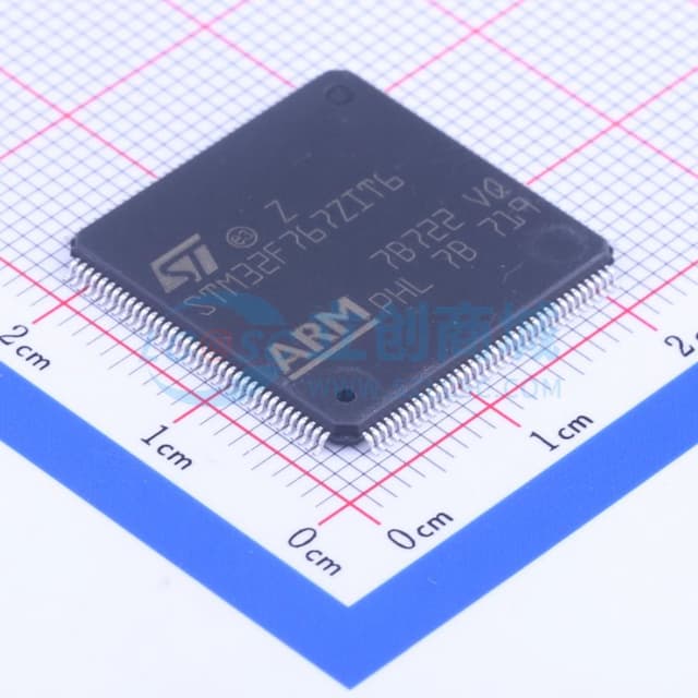 带DSP和FPU的高性能ARM Cortex-M7 MCU，具有2 MB Flash、216 MHz CPU、ART加速器、一级缓存、SDRAM、TFT、JPEG编解码器和DFSDM实物图