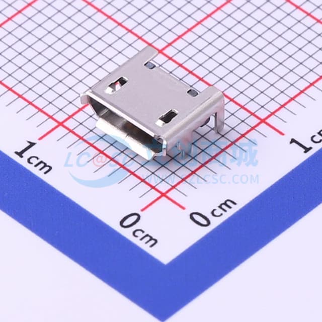 Micro-B 母 卧贴实物图