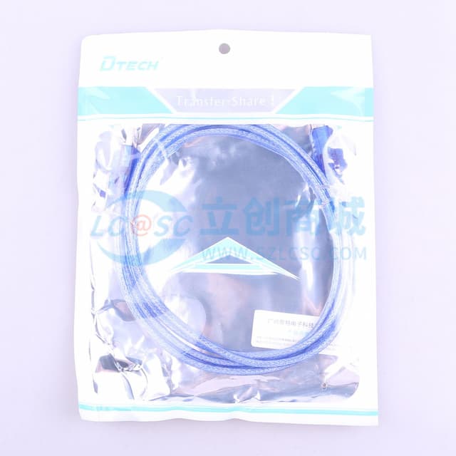 DT-CU0093 CU0093 方口打印线 USB2.0 公对公数据传输 水晶透明蓝 停产实物图