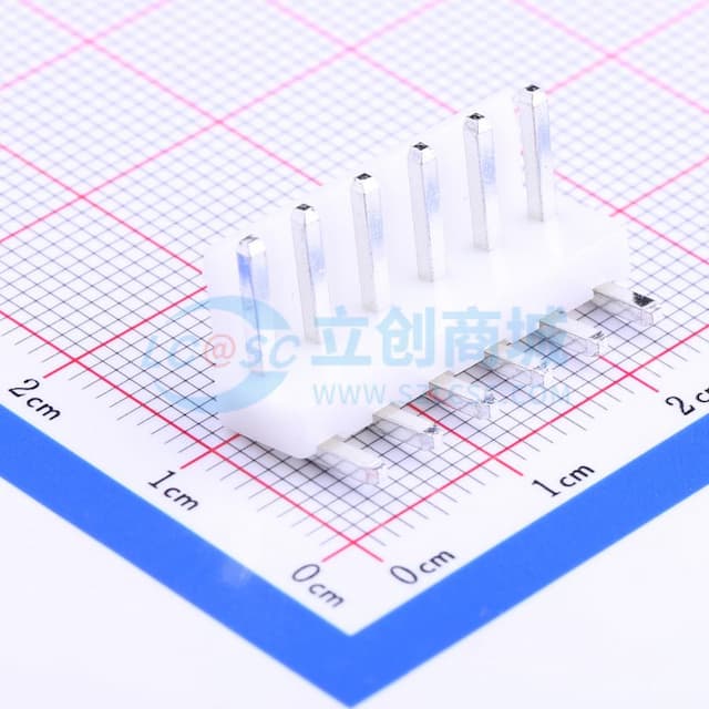 1x6P 间距:3.96mm 弯插 系列:VH实物图