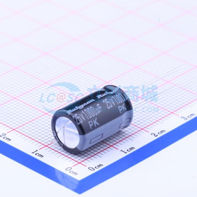 1000uF ±20% 25V 【引线】实物图