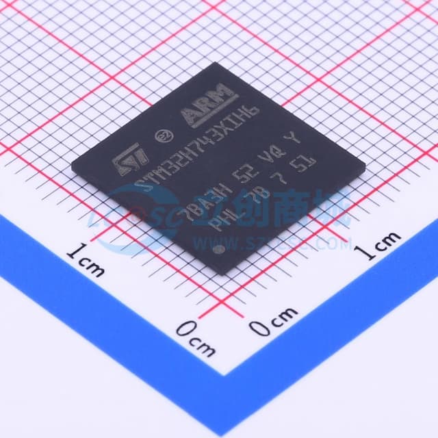 带DSP和DP-FPU的高性能ARM Cortex-M7 MCU，具有2 MB Flash、1 MB RAM、480 MHz CPU、ART加速器、一级缓存、外部存储器接口和大量外设实物图
