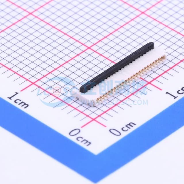 间距:0.5mm P数:24P 翻盖式 双侧触点/上下接实物图