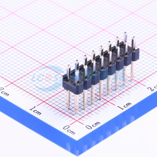 2x8P 间距:2.54mm 方针 直插 【排针】实物图