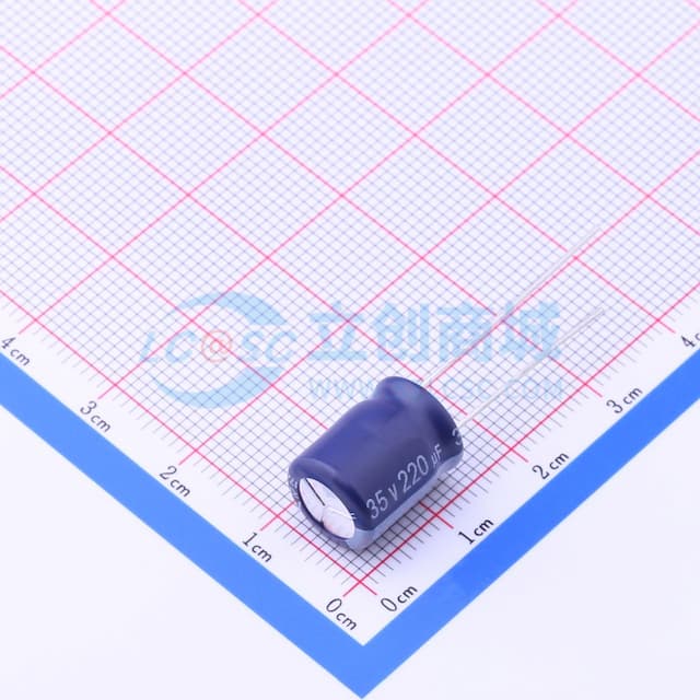220uF ±20% 35V 【引线】实物图