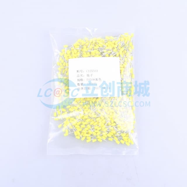 惠华，管型端子，E0508黄色，1000/包实物图