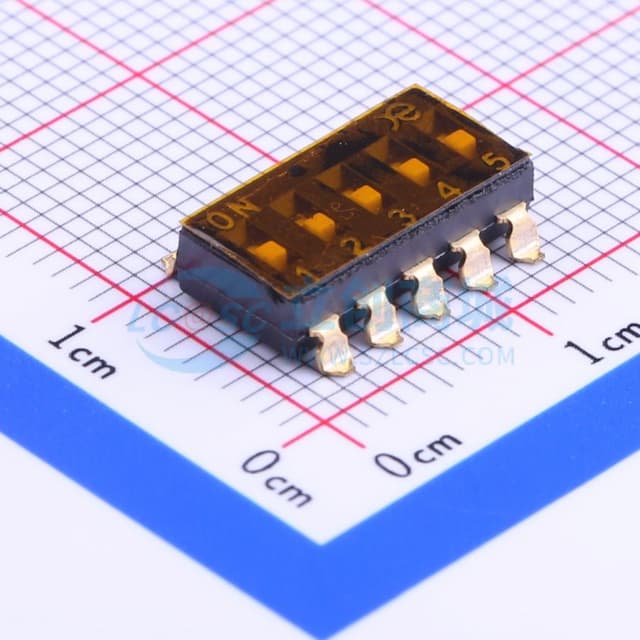 2.54mm 5位低推贴胶 贴片实物图
