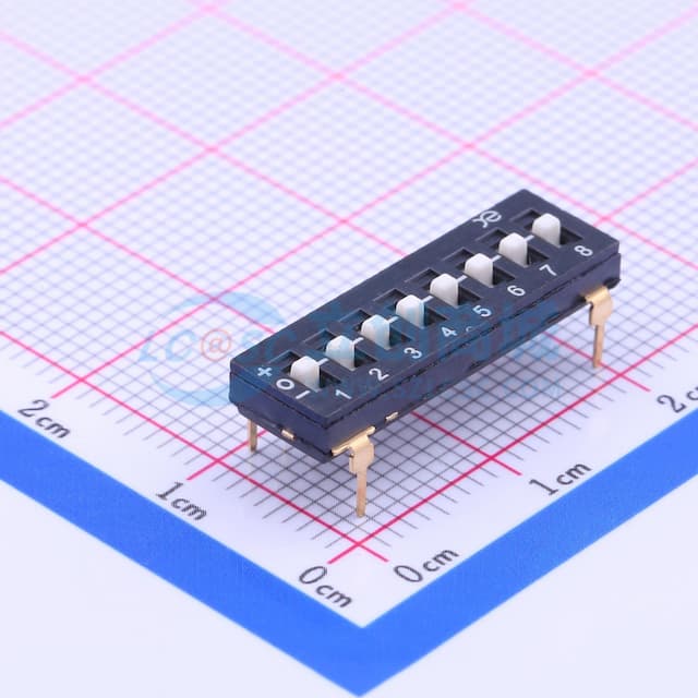 2.54mm 三态8位高推 插件 【拨码】实物图
