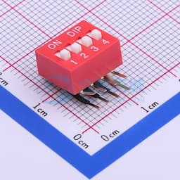 间距2.54mm 平拨,凸起式 4位拨码开关 【拨码】缩略图