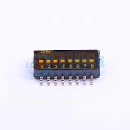 间距1.27mm 平拨,凹槽式 8位拨码开关缩略图