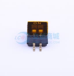 间距1.27mm 平拨,凹槽式 2位拨码开关缩略图