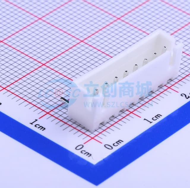 1x8P 间距:2.5mm 弯插 系列:XH 【插件】实物图