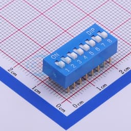 间距2.54mm 平拨,凸起式 8位拨码开关 【插件】缩略图