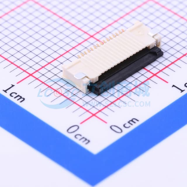 间距:0.5mm P数:15P 翻盖式 下接实物图