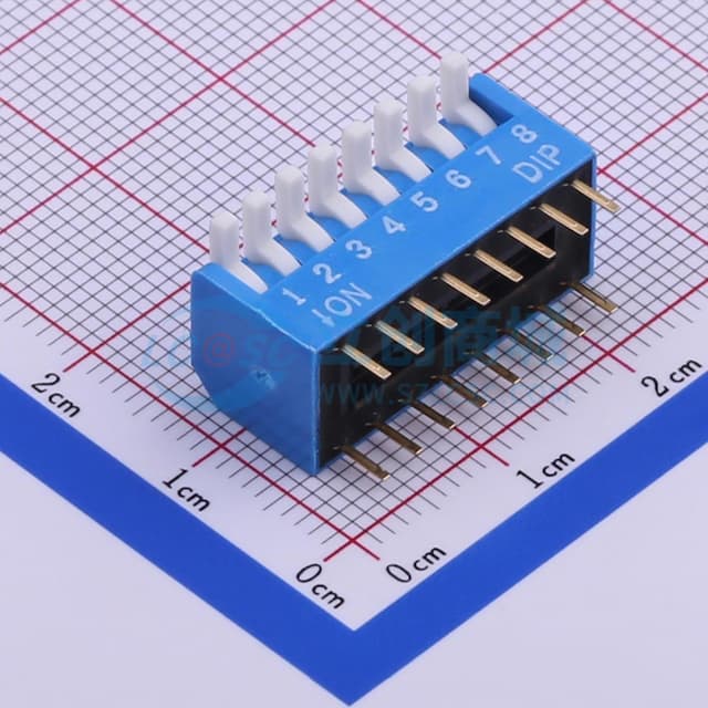 间距2.54mm 琴键 8位拨码开关 【拨码】实物图