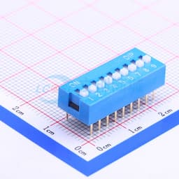 间距2.54mm 平拨,凸起式 9位拨码开关 【插件】缩略图