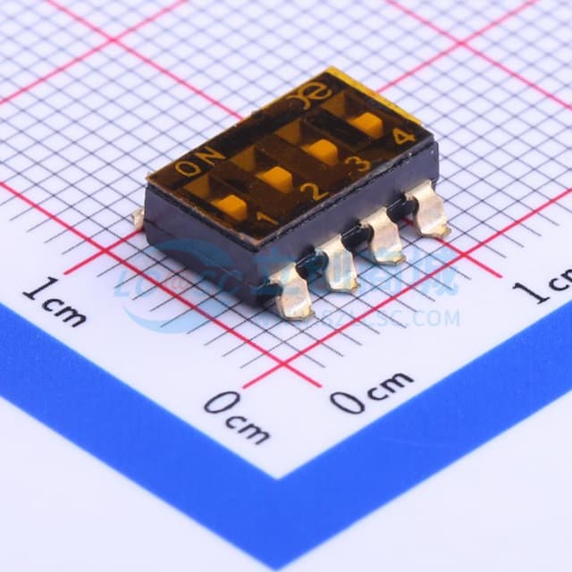 2.54mm 4位低推贴胶 贴片实物图