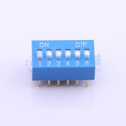 间距2.54mm 平拨,凸起式 6位拨码开关 【插件】缩略图