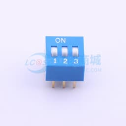 间距2.54mm 平拨,凸起式 3位拨码开关 【插件】缩略图