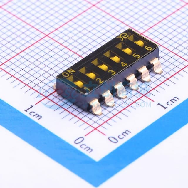 2.54mm 6位低推贴胶 贴片实物图