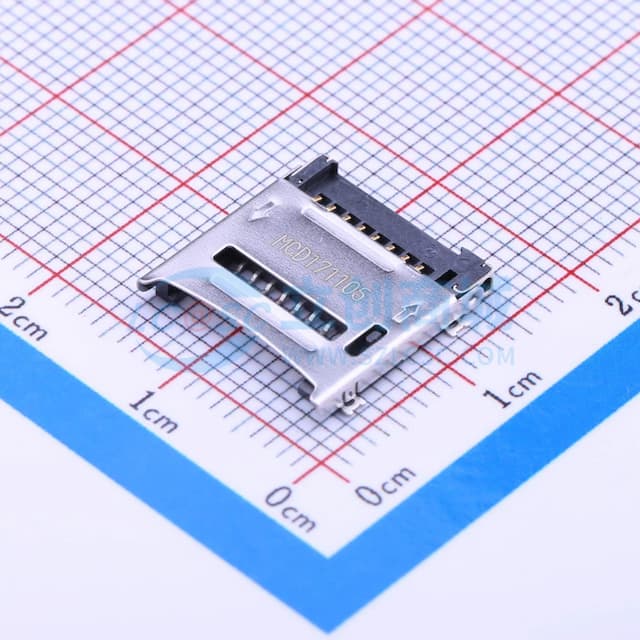 翻盖式 MicroSD卡(TF卡) 卡座实物图