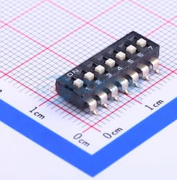 间距2.54mm 平拨,凸起式 7位拨码开关缩略图