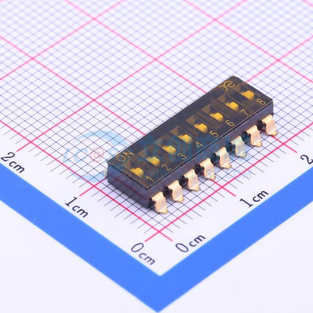 2.54mm 8位低推贴胶 贴片实物图