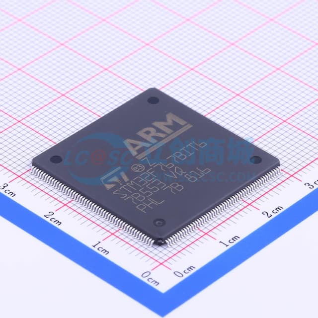 带DSP和FPU的高性能ARM Cortex-M7 MCU，具有2 MB Flash、216 MHz CPU、ART加速器、一级缓存、SDRAM、TFT、JPEG编解码器和DFSDM实物图