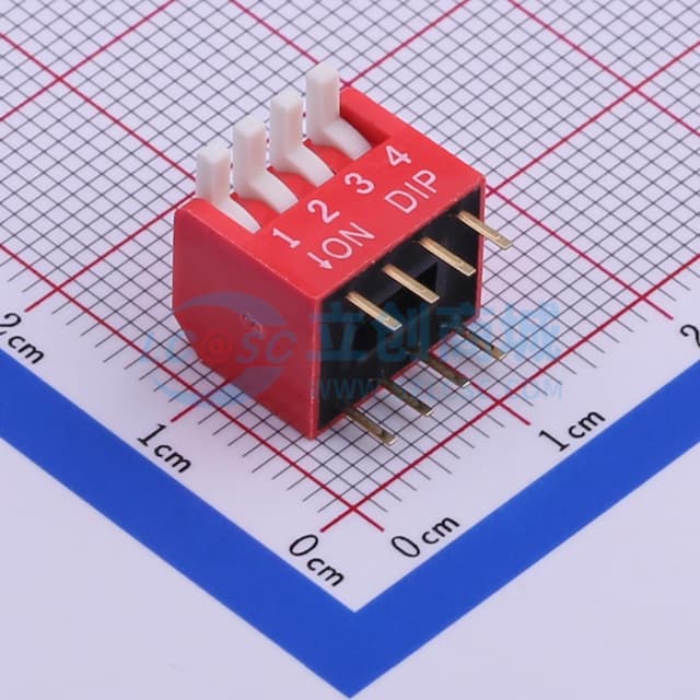 间距2.54mm 琴键 4位拨码开关 【拨码】实物图