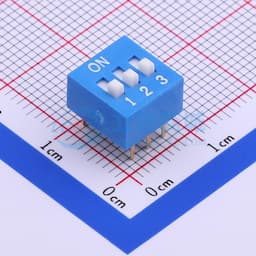 间距2.54mm 平拨,凸起式 3位拨码开关 【插件】缩略图