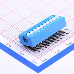 间距2.54mm 平拨,凸起式 10位拨码开关 【拨码】缩略图