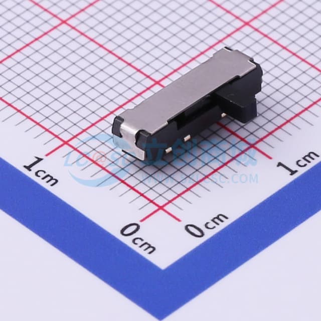 滑动开关13*3.5*3.0mm贴片侧拨四脚三档实物图