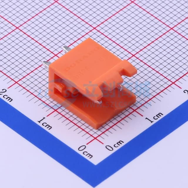 1x2P 5.08mm 排数:1 每排P数:2 【插拔】实物图