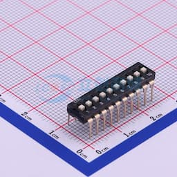 间距2.54mm 平拨,凸起式 10位拨码开关 【拨码】缩略图