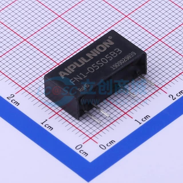 DC/DC模块电源，定电压输入，隔离非稳压输出，输出功率1W，转换效率高达83%，小型SIP封装，隔离电压3000VDC【电源】实物图