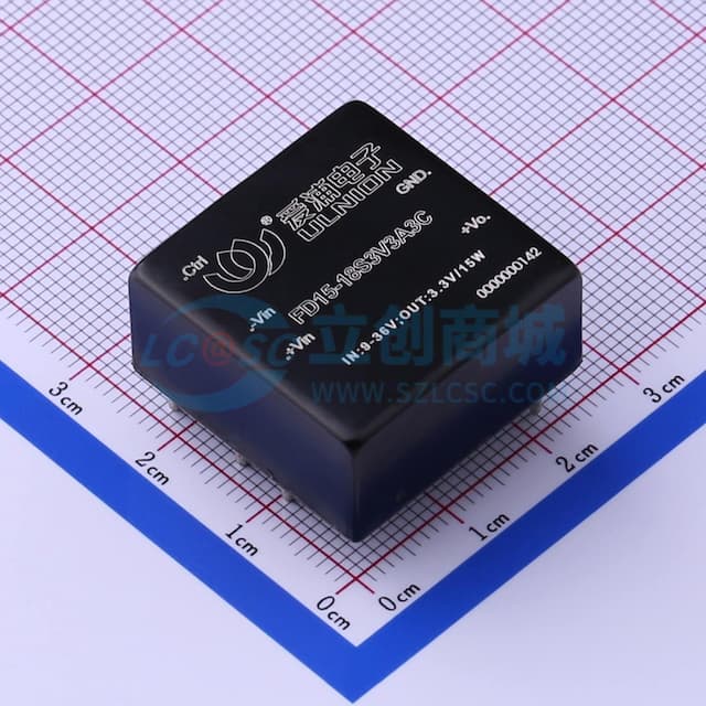 DC/DC模块电源，宽范围输入，15W输出功率【插件】实物图