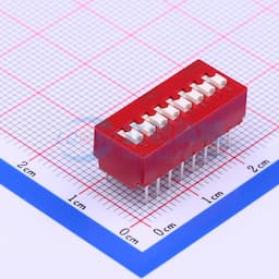 间距2.54mm 平拨,凸起式 8位拨码开关 【拨码】缩略图