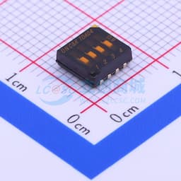 间距1.27mm 平拨,凹槽式 4位拨码开关缩略图
