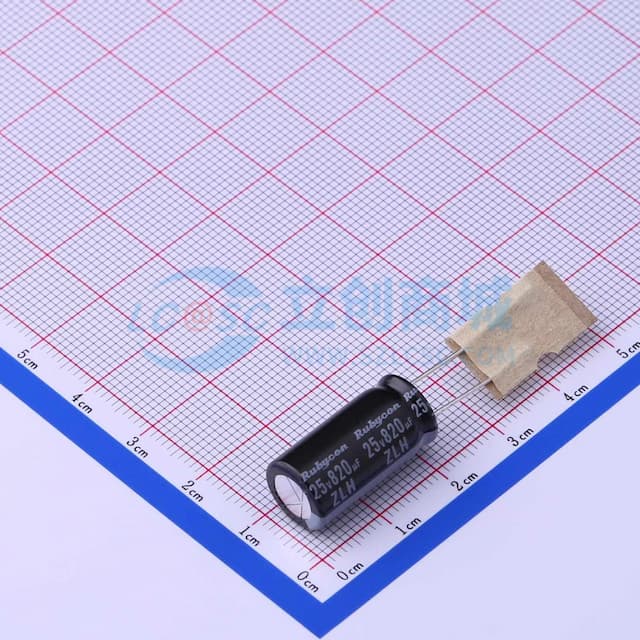 820uF ±20% 25V 【引线】实物图