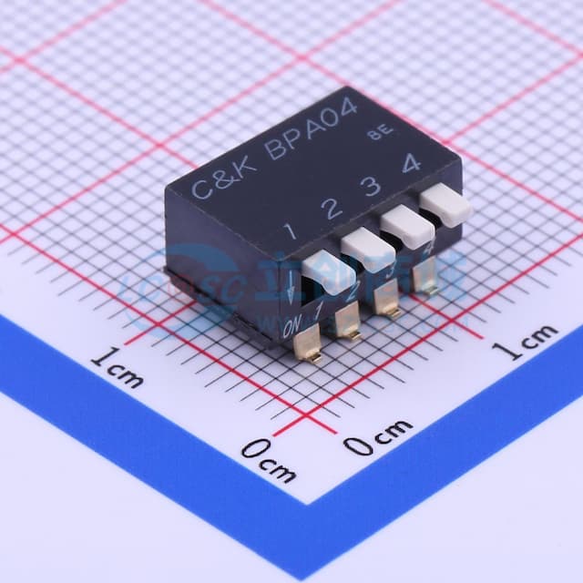 间距2.54mm 琴键 4位拨码开关实物图