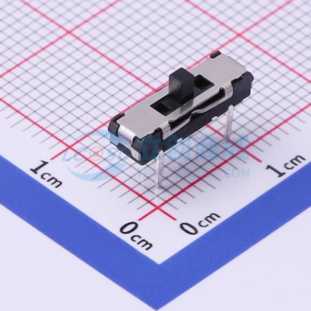 滑动开关13*3.5*2.0mm插件正拨四脚三档 【拨动】实物图