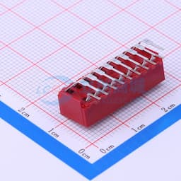 间距2.54mm 平拨,凸起式 9位拨码开关 【插件】缩略图