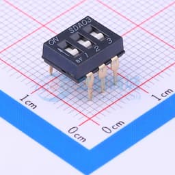 间距2.54mm 平拨,凹槽式 3位拨码开关 【插件】缩略图