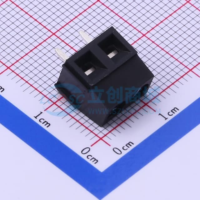 1x2P 5mm 直插 排数:1 每排P数:2【螺钉】实物图