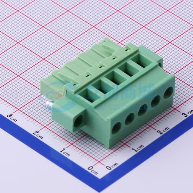 螺丝固定 1x5P 5.08mm 排数:1 每排P数:5实物图