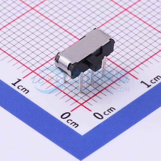 滑动开关9.1*3.5*2.0mm插件侧拨六脚二档 【插件】实物图
