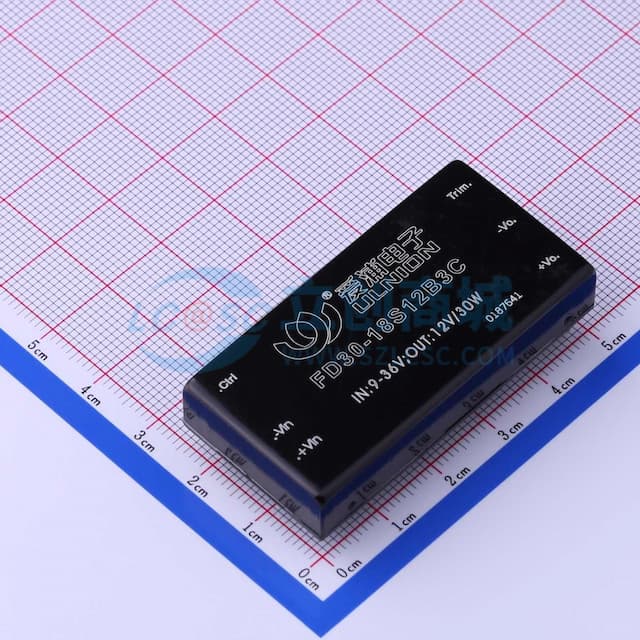 DC/DC模块电源，宽范围输入，30W输出功率，超薄封装【插件】实物图