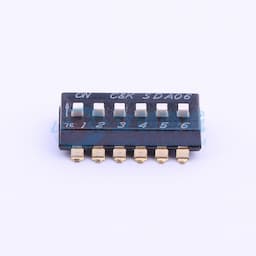 间距2.54mm 平拨,凸起式 6位拨码开关缩略图