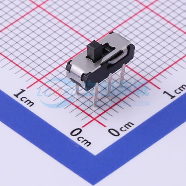 滑动开关9.1*3.5*2.0mm插件正拨六脚二档 【插件】实物图